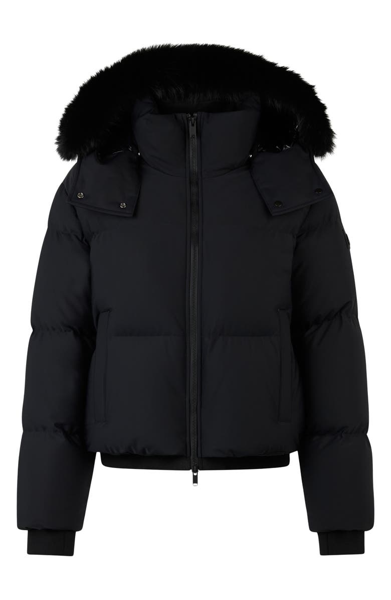 Moose Knuckles Misti Water Repellent & Wind Resistant Down Puffer Jacket with Removable Genuine Shearling Trim, Alternate, color, 