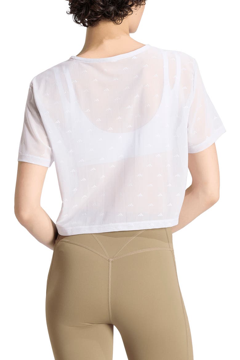 Essential Logo Jacquard Mesh T-shirt, Alternate, color, FROZEN PURPLE