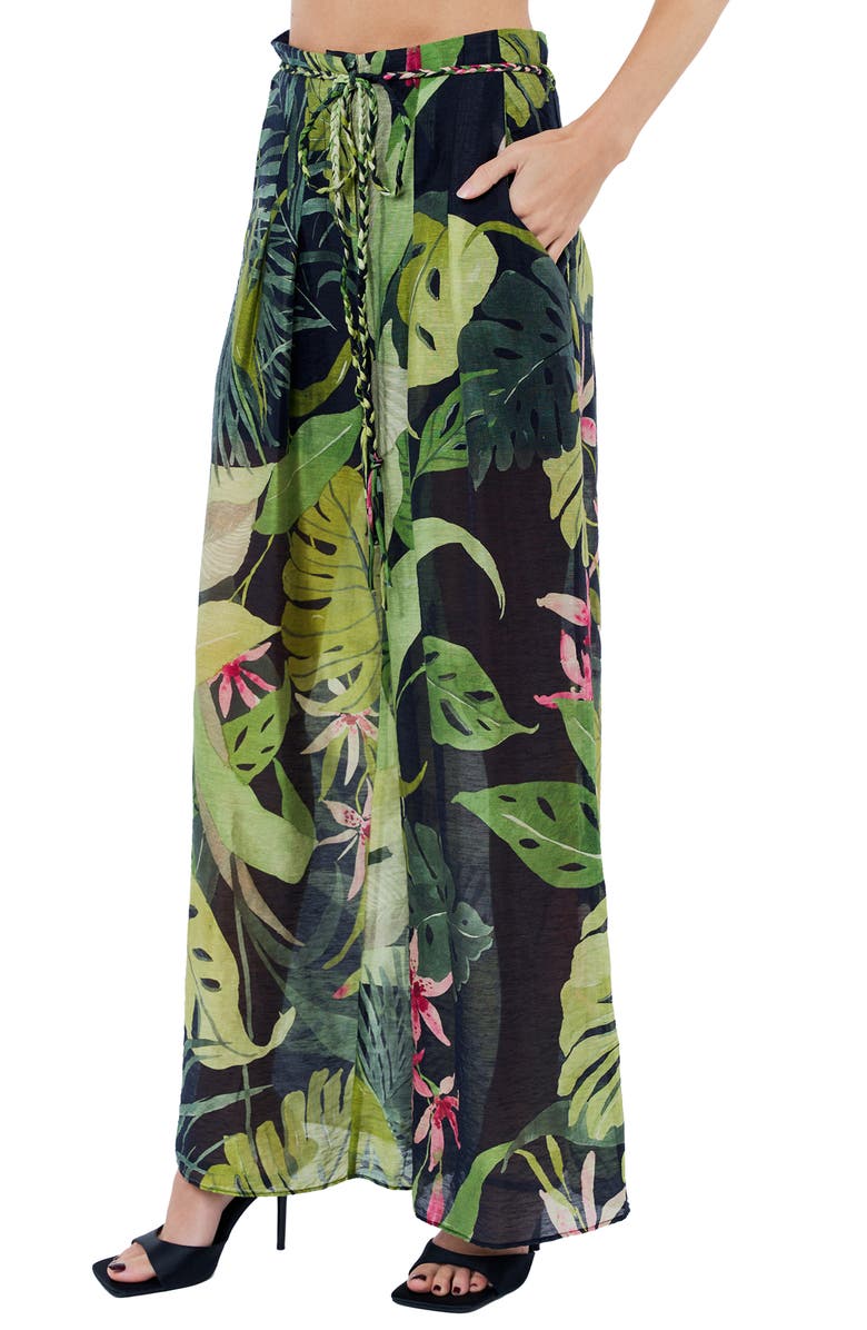 CIEBON Thom Floral Print Maxi Skirt, Alternate, color, Black Multi