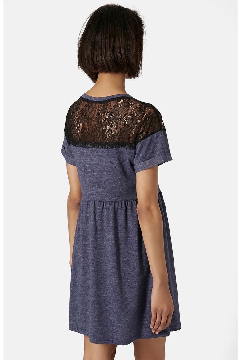 Lace Inset Dress, Alternate, color, NAVY BLUE