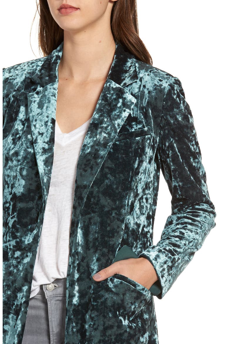 Long Velour Jacket, Alternate, color, GREEN WOOD