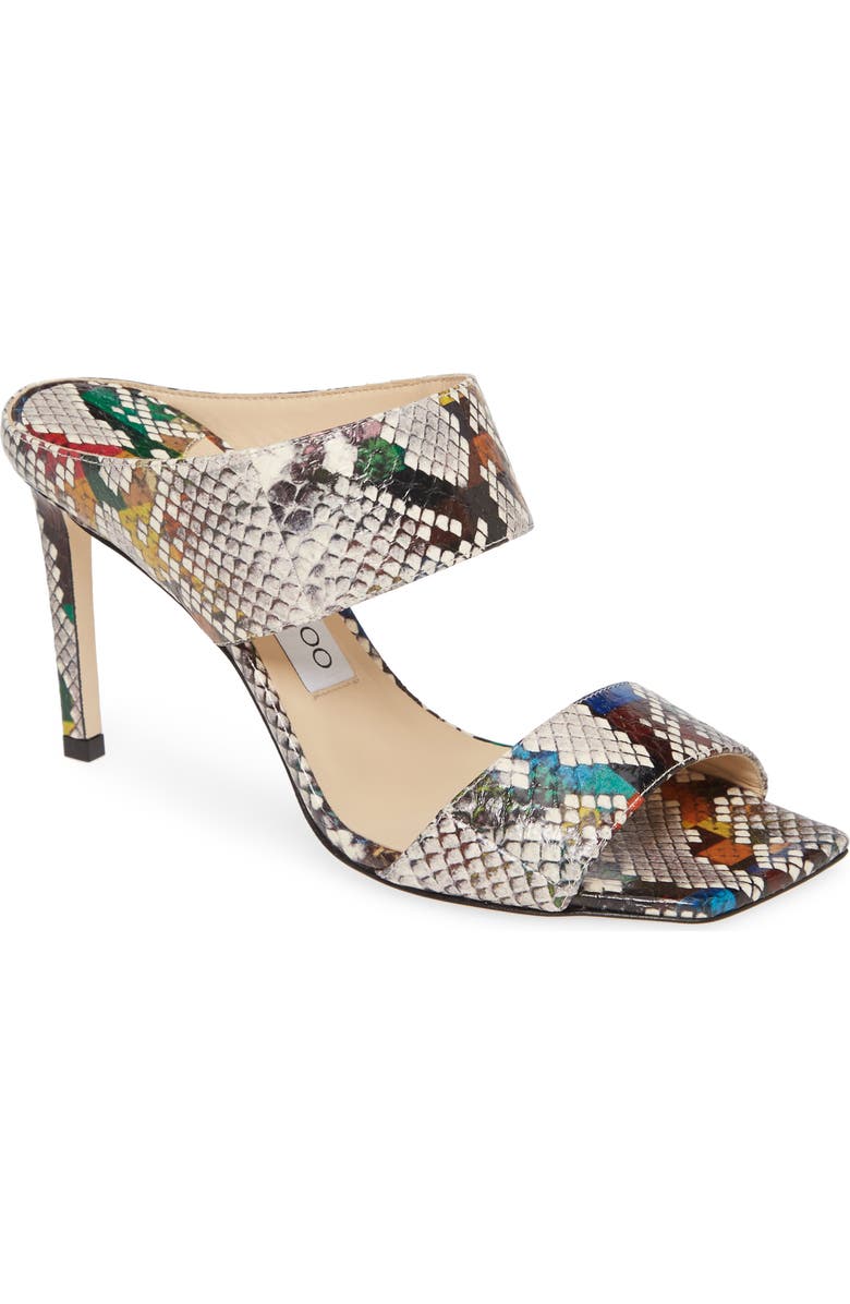 Jimmy Choo Hira Snake Print Mule, Main, color,
