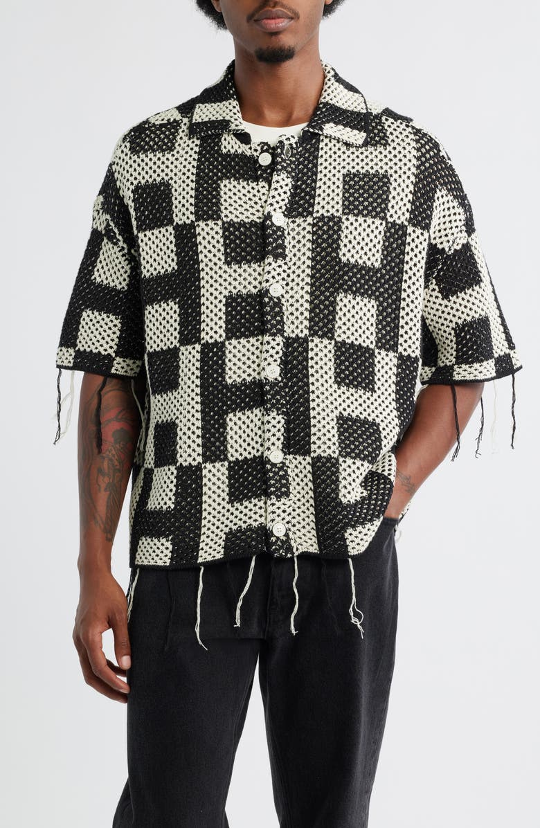 HONOR THE GIFT Fringe Open Stitch Button-Up Shirt, Alternate, color,