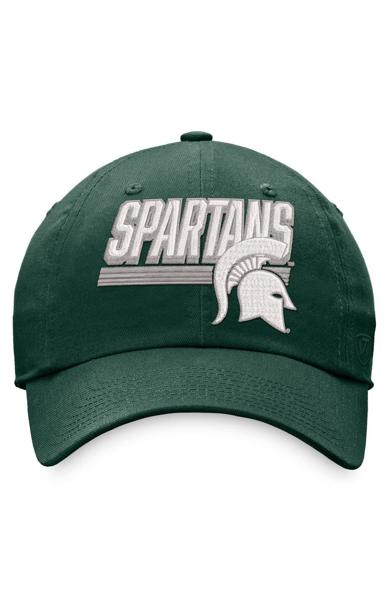 TOP OF THE WORLD Men's Top of the World Green Michigan State Spartans Slice Adjustable Hat, Alternate, color, Green
