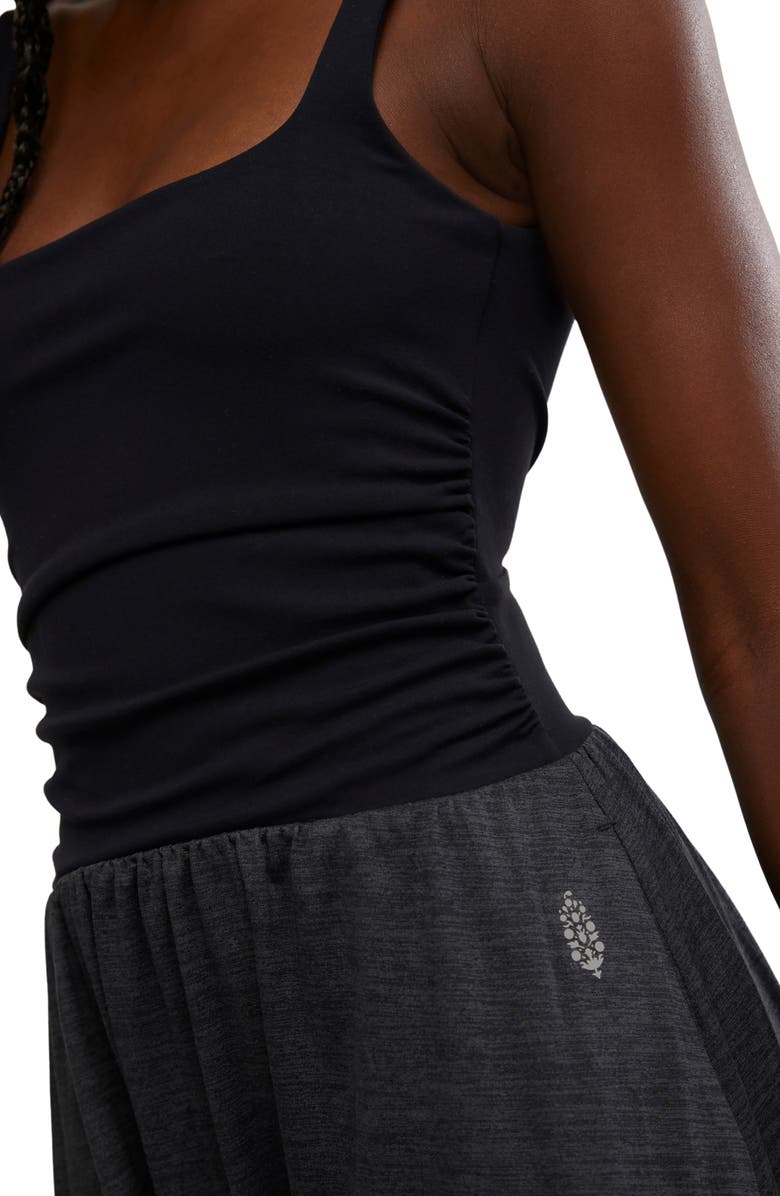 Free People Shiny Happy Tank Jumpsuit, Alternate, color, Black