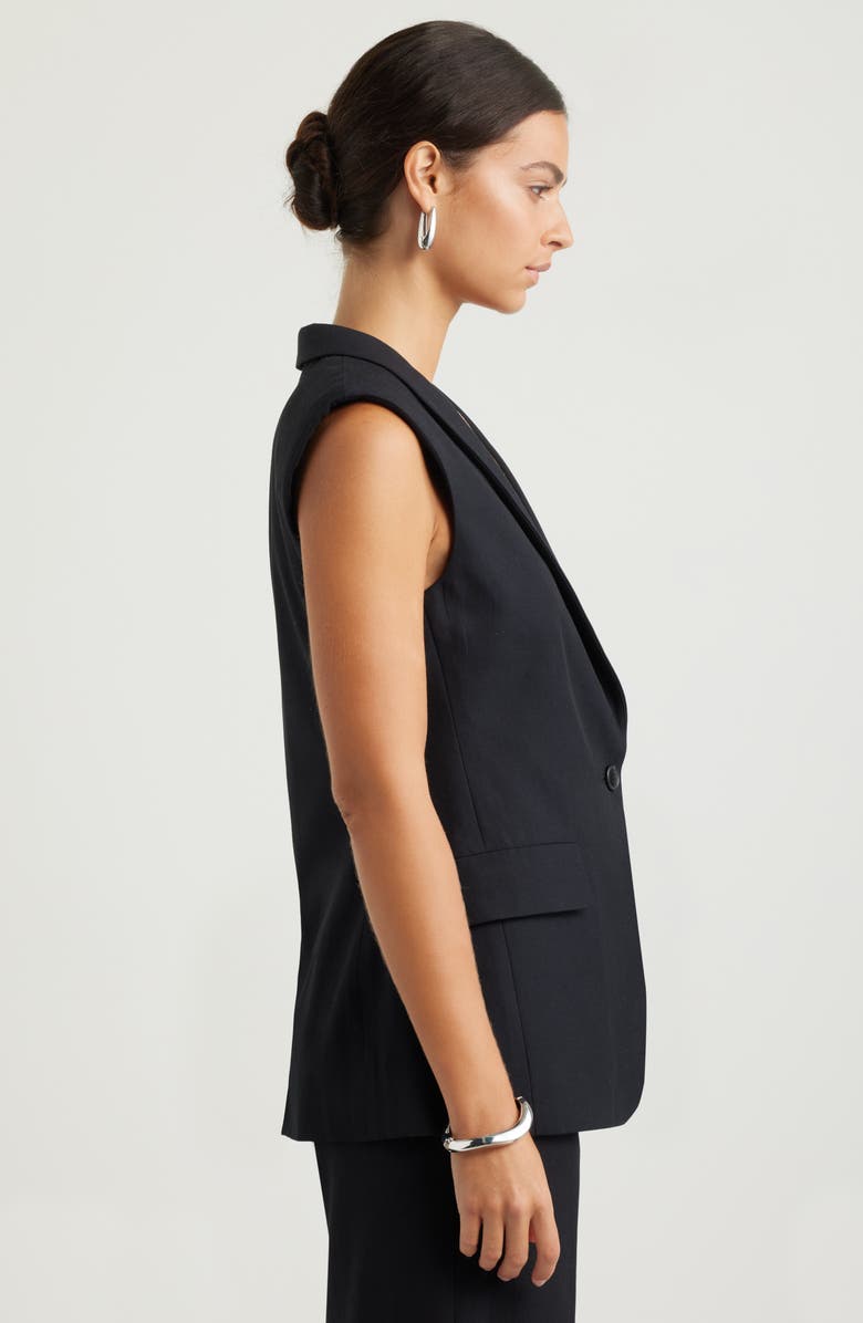 Nordstrom Shawl Lapel Blazer Vest, Alternate, color, Black
