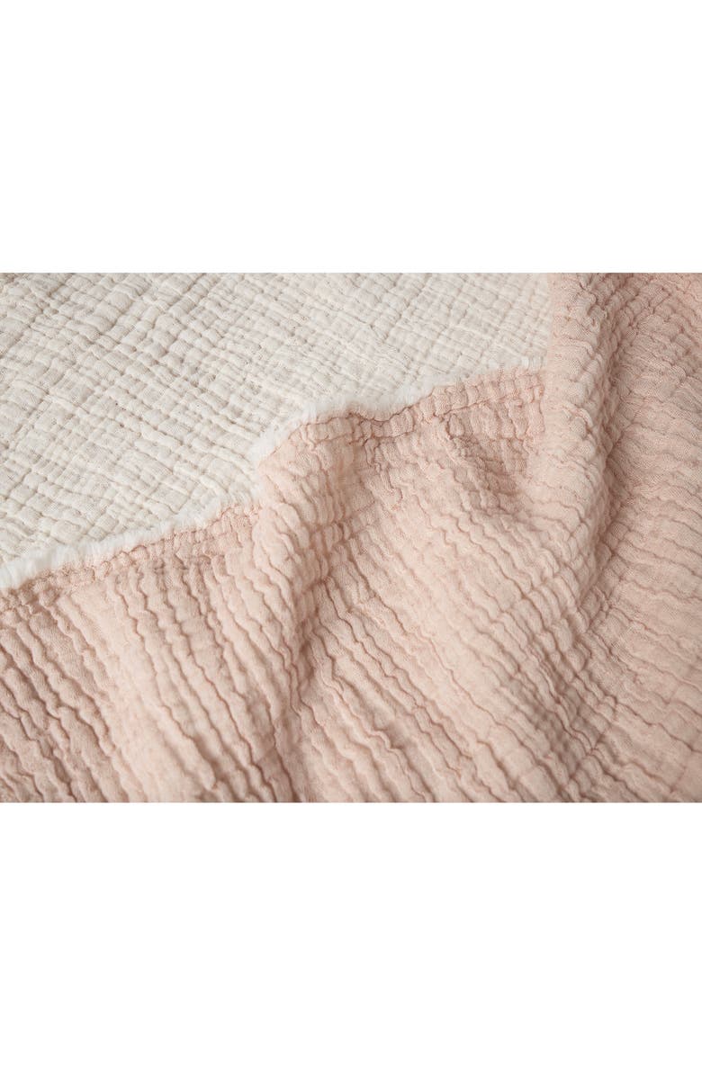 Coyuchi Topanga Organic Cotton Matelassé Bed Blanket, Alternate, color, Praline Chambray