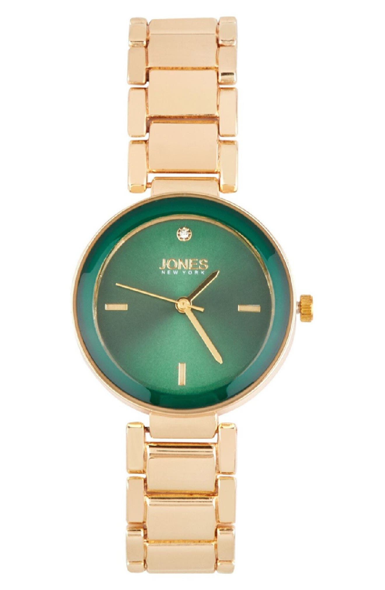 Jones New York Crystal Sunray Quartz Bracelet Watch, 32.5mm