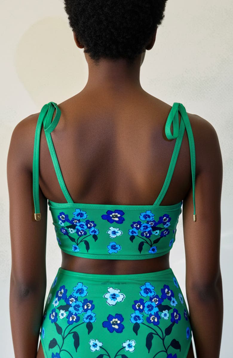 Jessie Zhao New York Tropical Escape Reversible Bikini Top, Alternate, color, Green