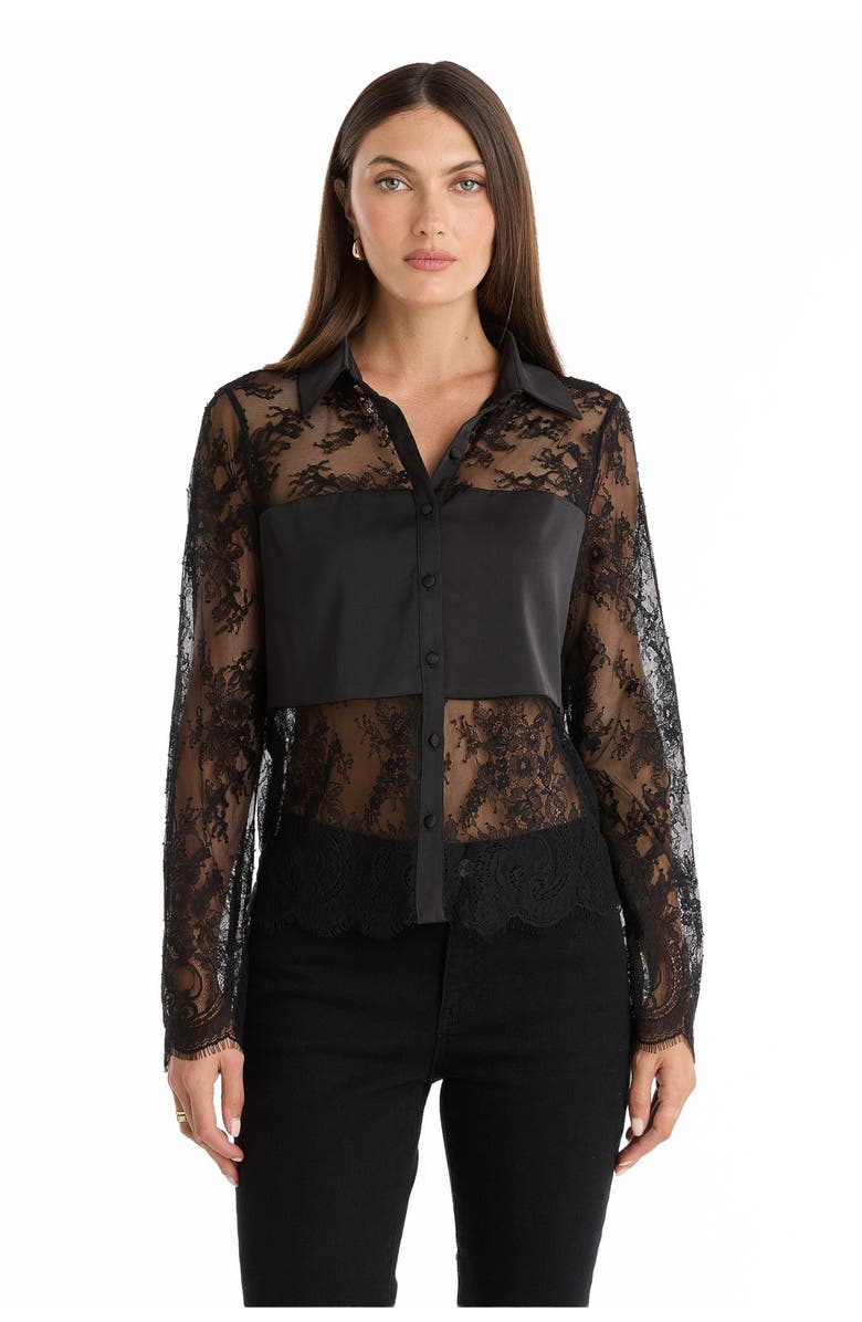 The Noli Shop Vienna Lace Blouse, Alternate, color, Black