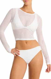 Sea Level Drift Mesh Cover-Up Crop Top