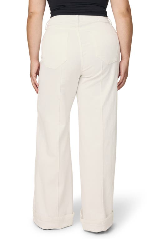 Warp & Weft Warp+weft Nce High Waist Wide Leg Jeans In Optic Cuff