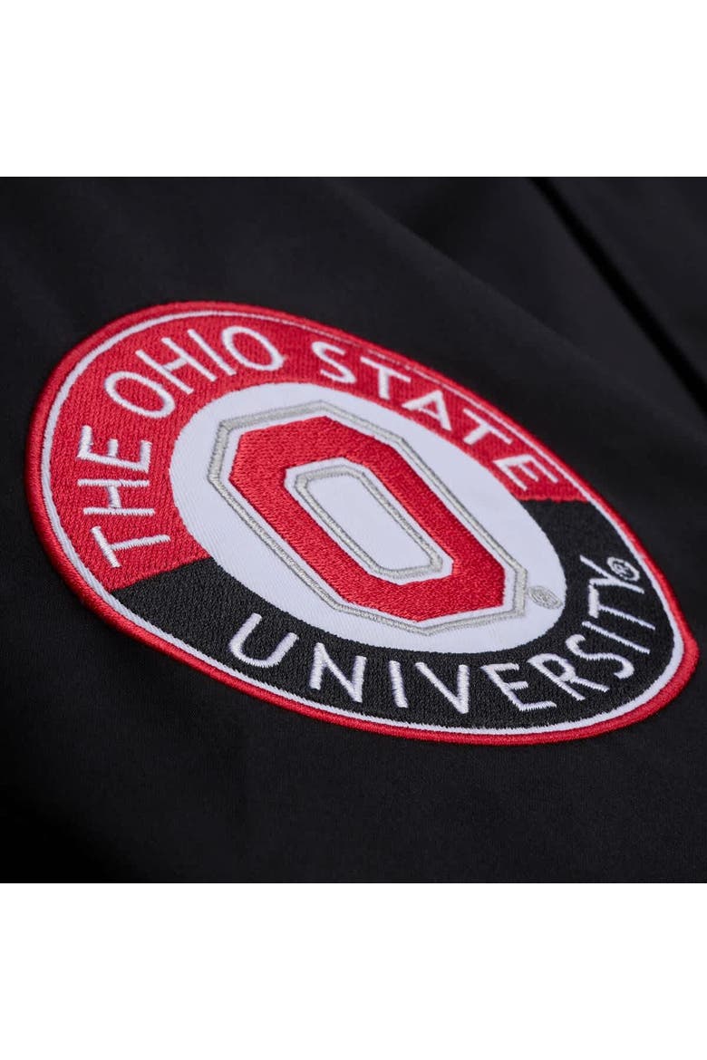 Men's Mitchell & Ness Black Ohio State Buckeyes Double Clutch Lightweight Satin Full-Snap Jacket, Alternate, color, Black
