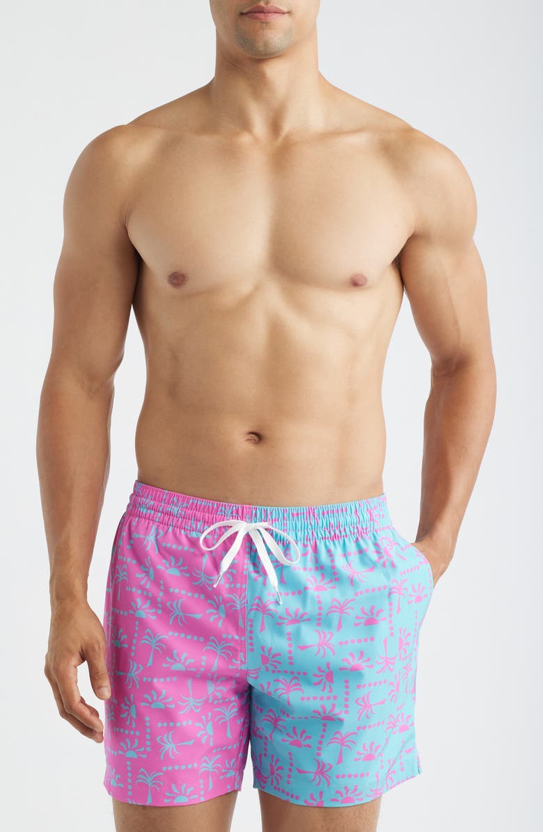 Chubbies Pacific Grids 5.5-Inch Swim Trunks, Main, color, Bright Pink