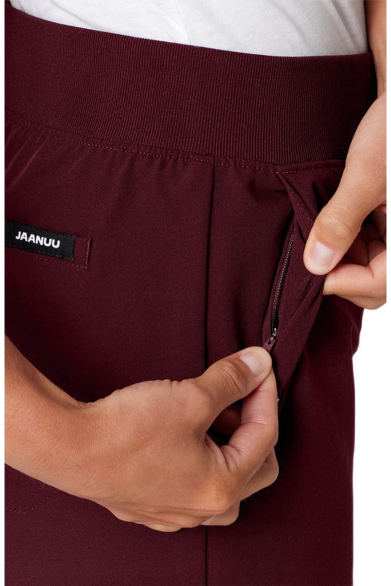 Xenos Women's 5-Pocket Classic Mid-Rise Scrub Pant, Alternate, color, Burgundy