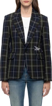Zadig & Voltaire Vavy Tailleur Tartan Blazer
