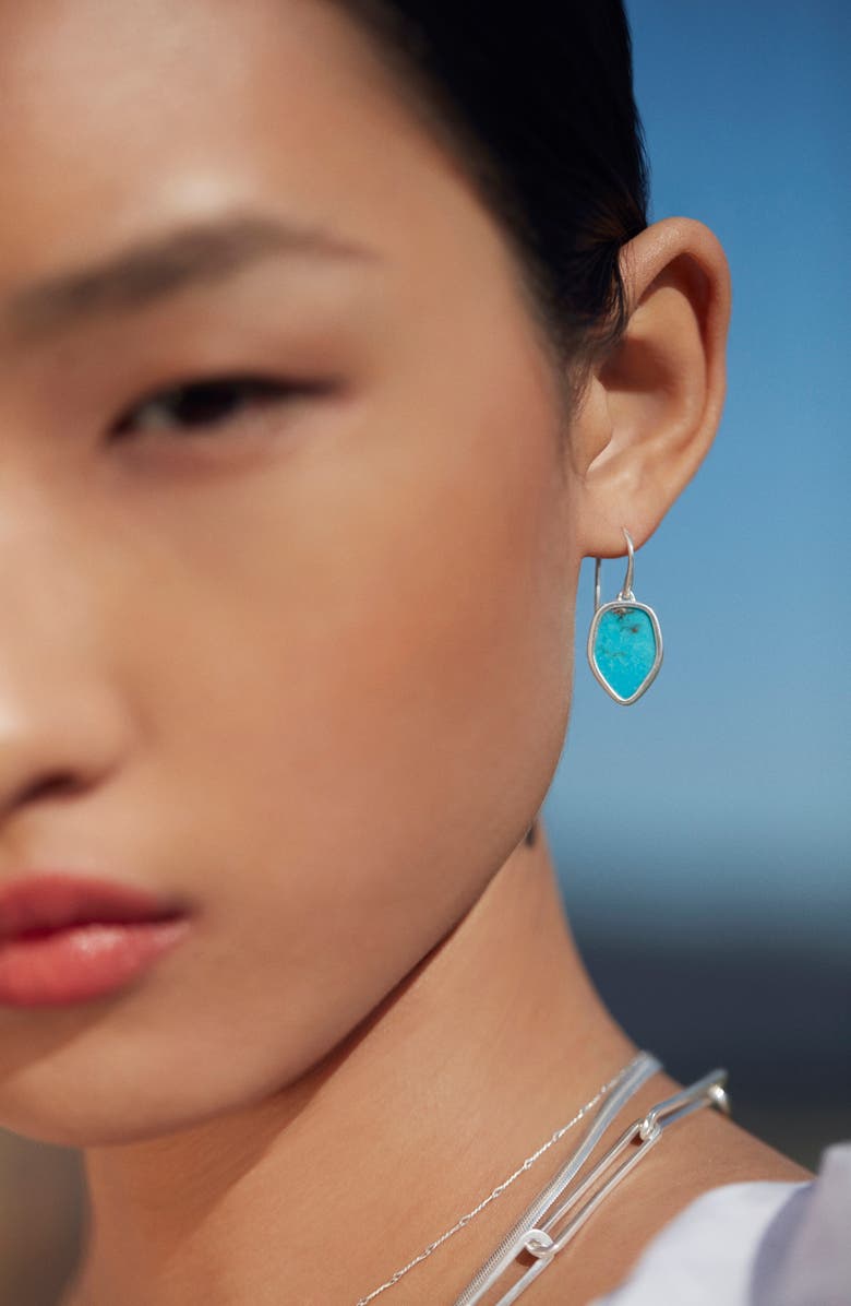 Monica Vinader Atlantis Flint Turquoise Drop Earrings, Alternate, color, 