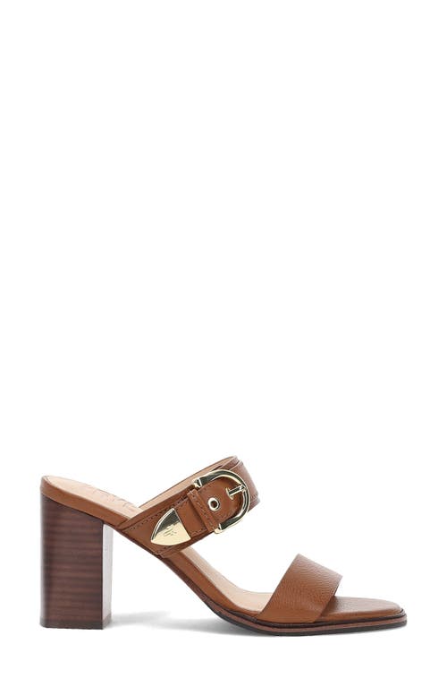 Frye Stella Leather Buckle Dual-band Sandals In Dark Latte