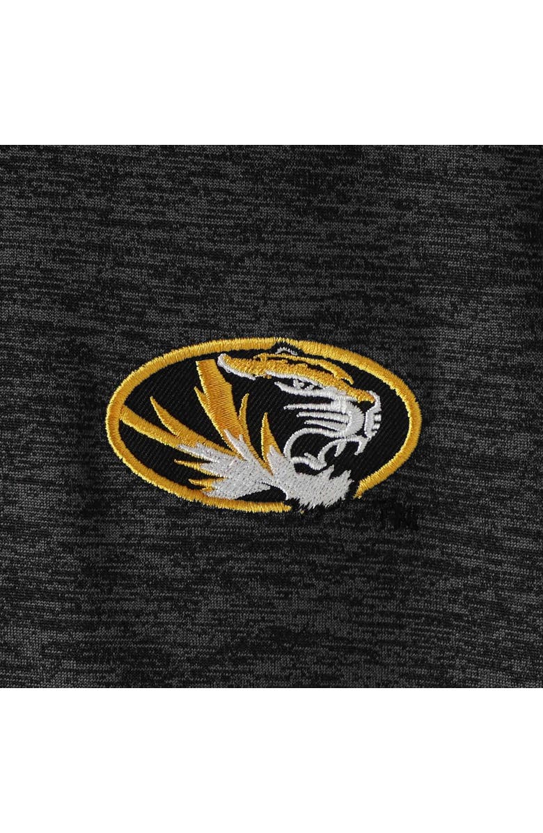 COLOSSEUM Men's Colosseum Heathered Black Missouri Tigers Down Swing Raglan Polo, Alternate, color, Heather Black