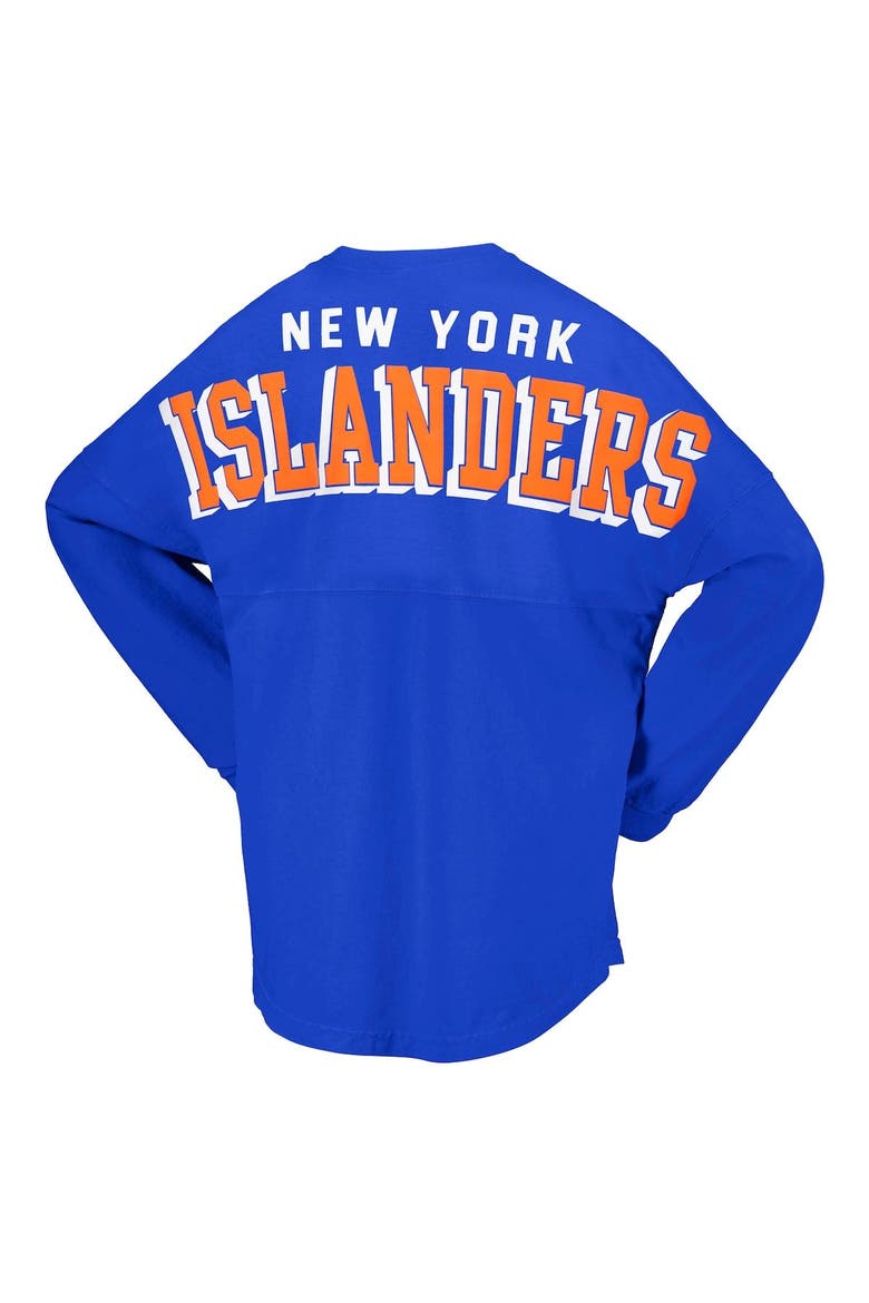 Women's Fanatics Branded Royal New York Islanders Spirit Lace-Up V-Neck Long Sleeve Jersey T-Shirt, Alternate, color, Royal