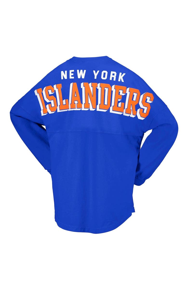 FANATICS Women's Fanatics Branded Royal New York Islanders Spirit Lace-Up V-Neck Long Sleeve Jersey T-Shirt, Alternate, color, Royal
