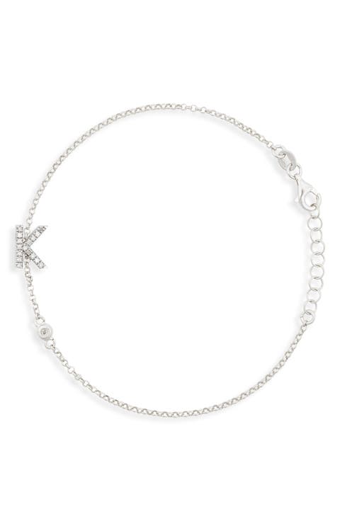 Diamond Initial Bezel Bracelet