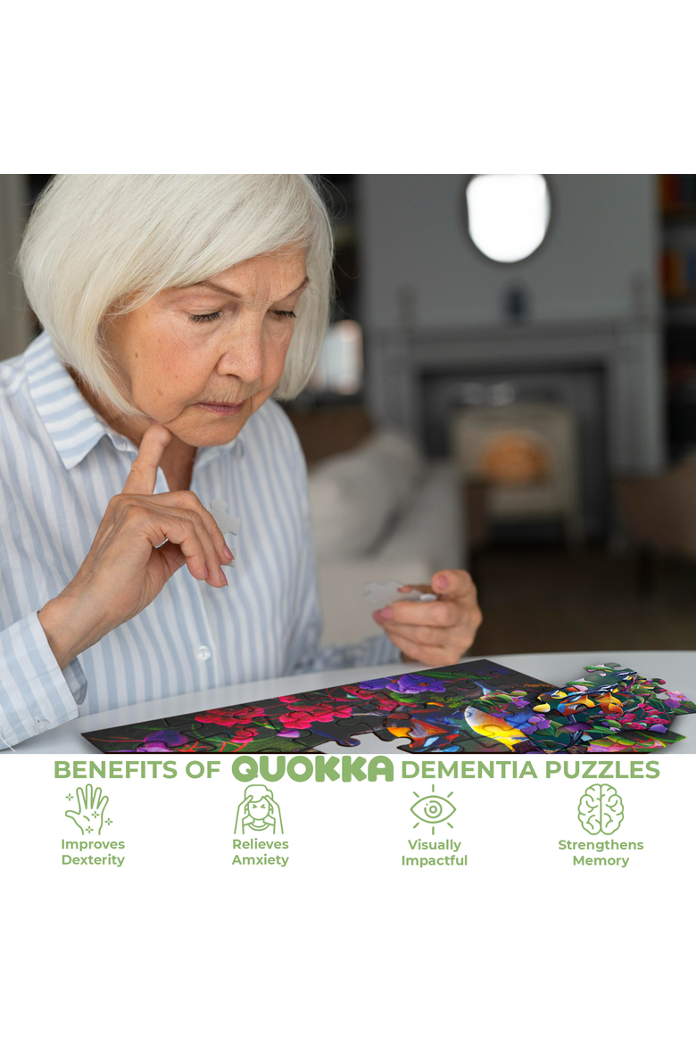 Dementia Puzzle Set for Adults - Large Piece Jigsaw Puzzles for Seniors, Alternate, color, Animals, Nature, City Life