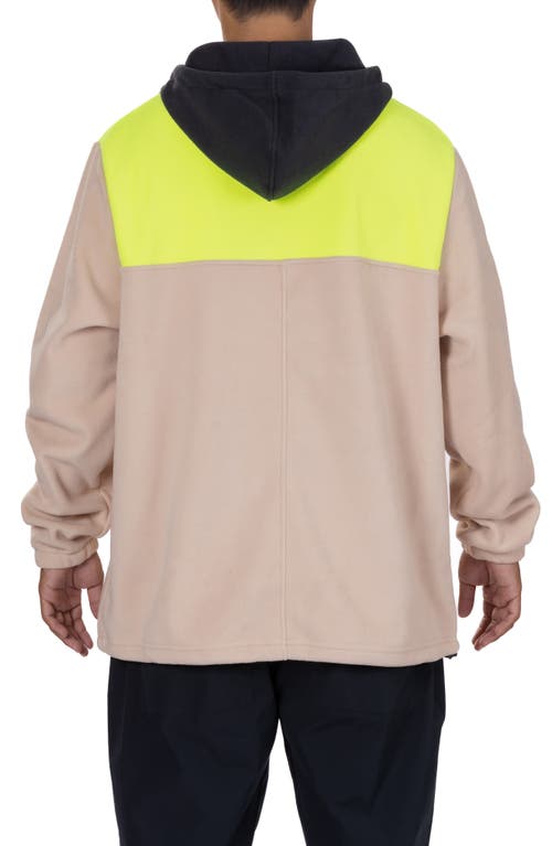 Vast Colorblock Fleece Half Zip Hoodie In Hazelnut Multi