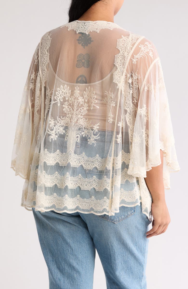 Forgotten Grace Lace High/Low Wrap, Alternate, color, Natural