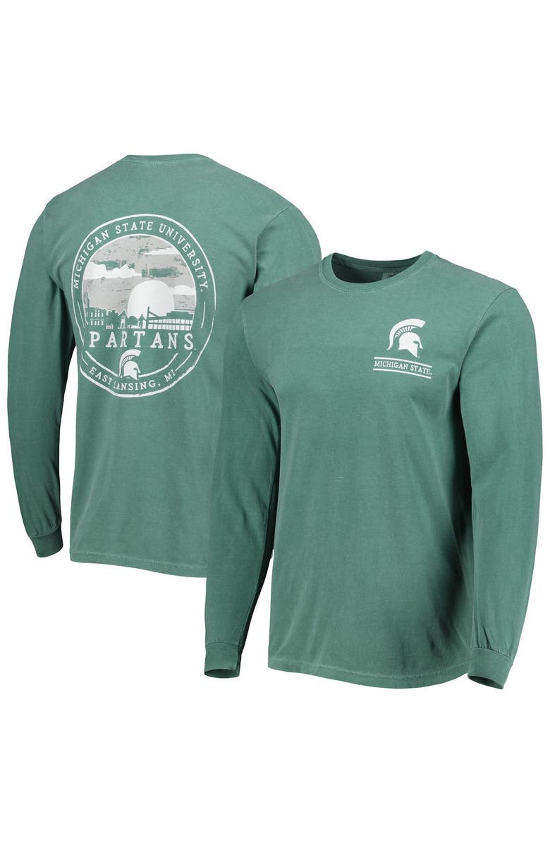 IMAGE ONE Men's Green Michigan State Spartans Circle Campus Scene Long Sleeve T-Shirt, Main, color, Green