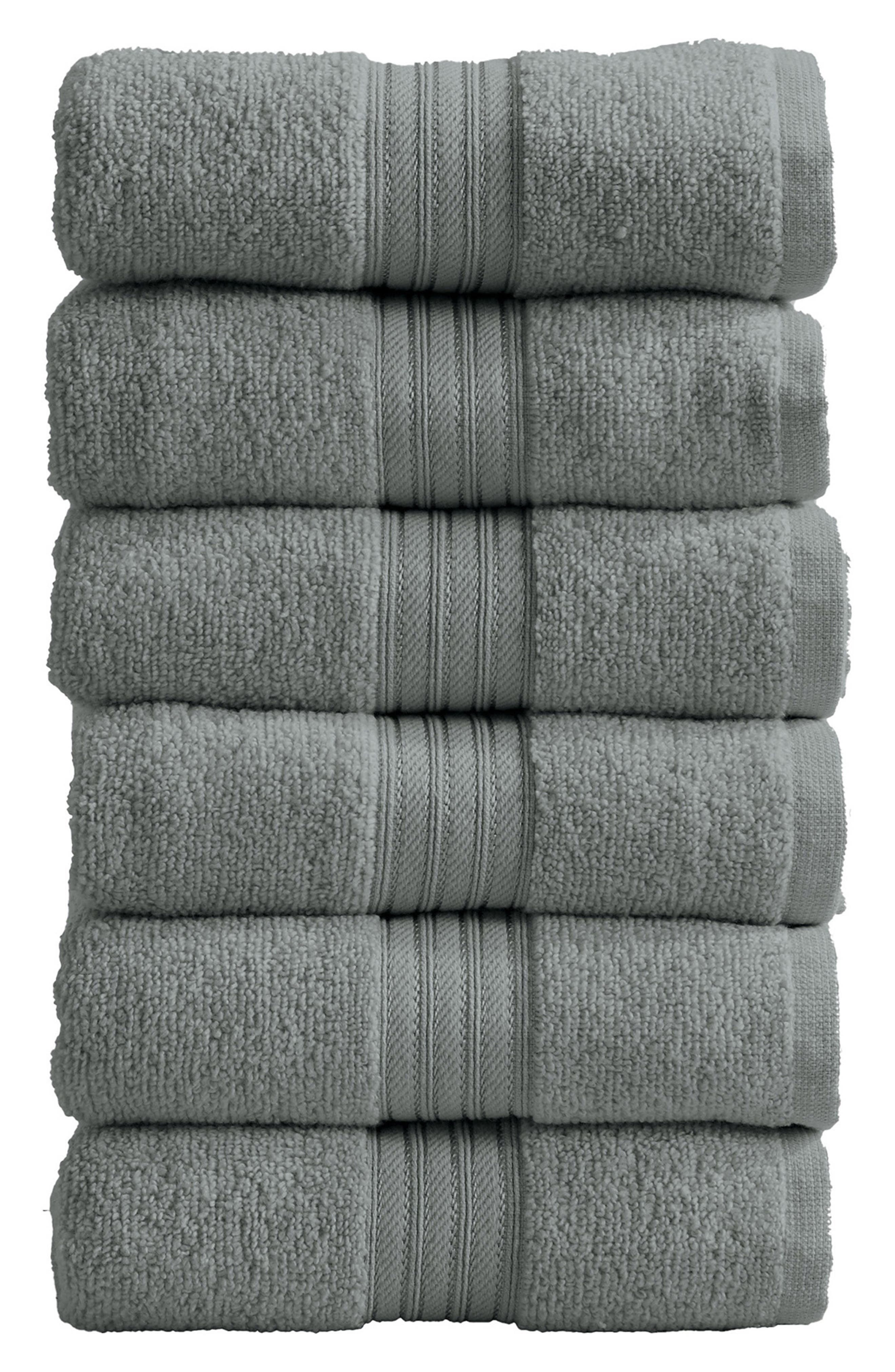 Woven & Weft Quick-Dry Cotton 6-Pack Hand Towel Set
