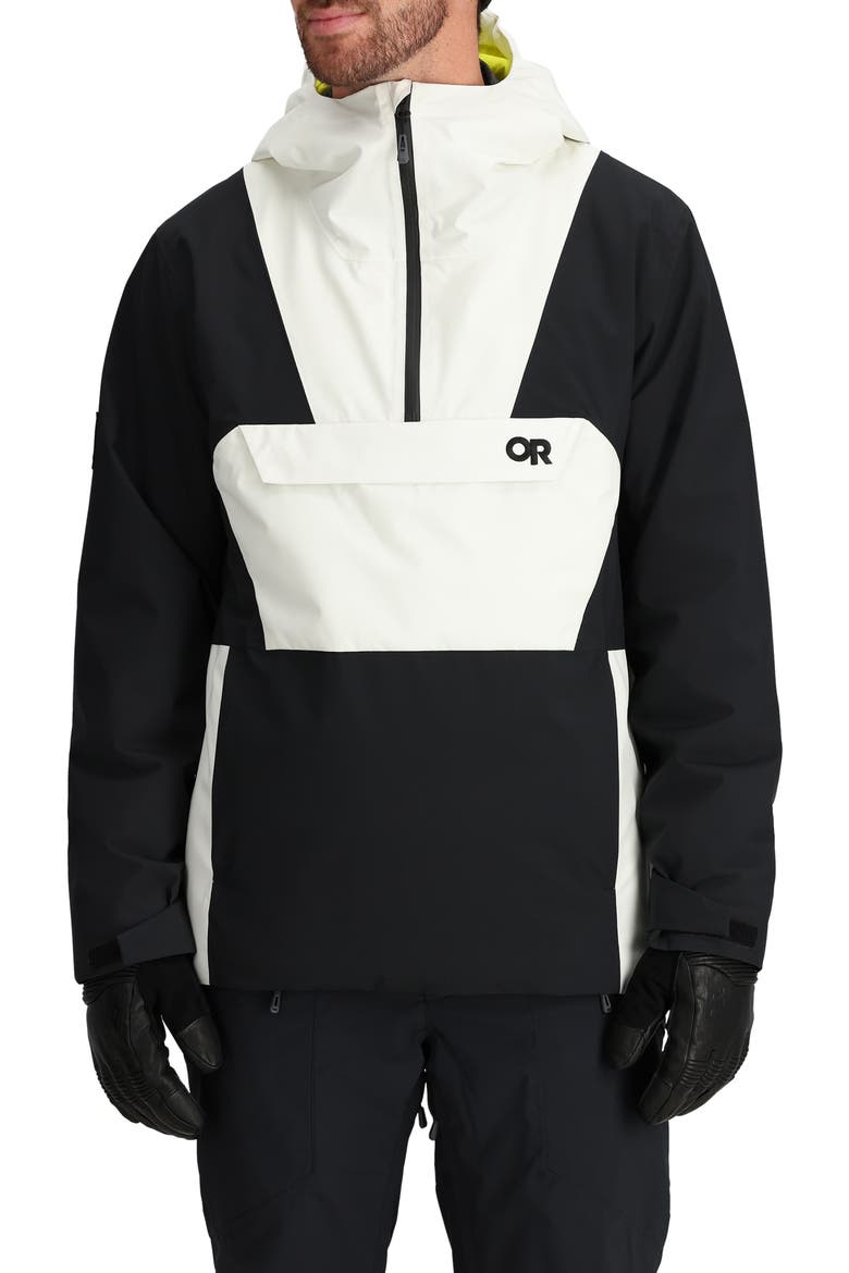 Snowcrew Down Anorak, Main, color, BLACK/ SNOW