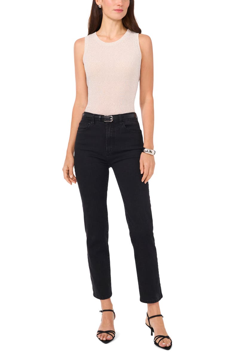 Vince Camuto Shimmer Keyhole Tank, Alternate, color, Soft Cream