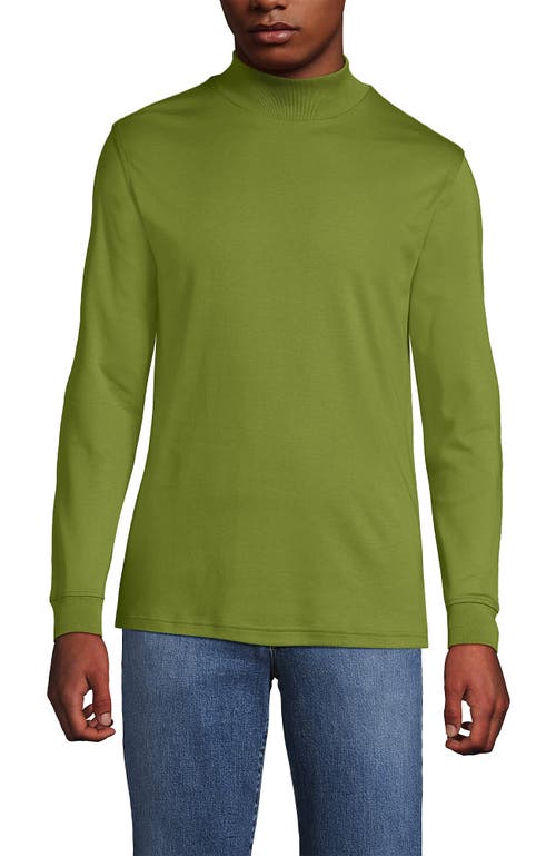 Lands' End Cotton Supima Mock Turtleneck In Green