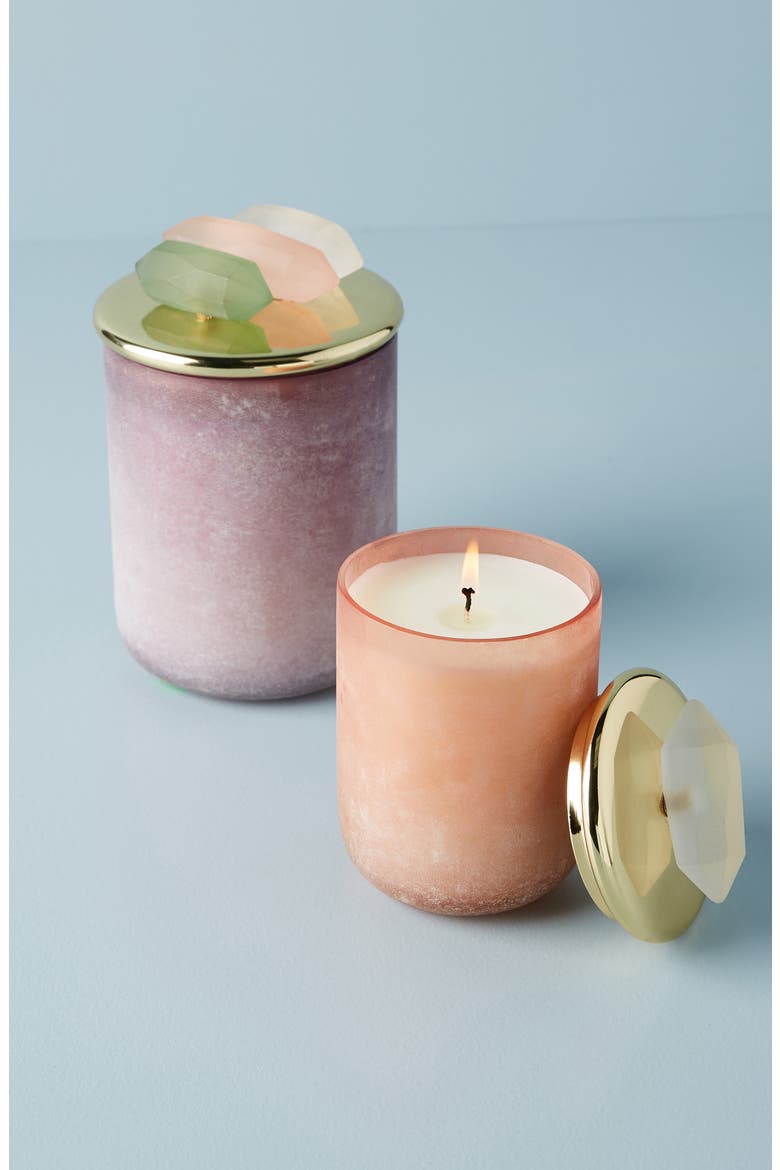 Anthropologie Crystal Moon Candle, Main, color, MIDNIGHT PLUM