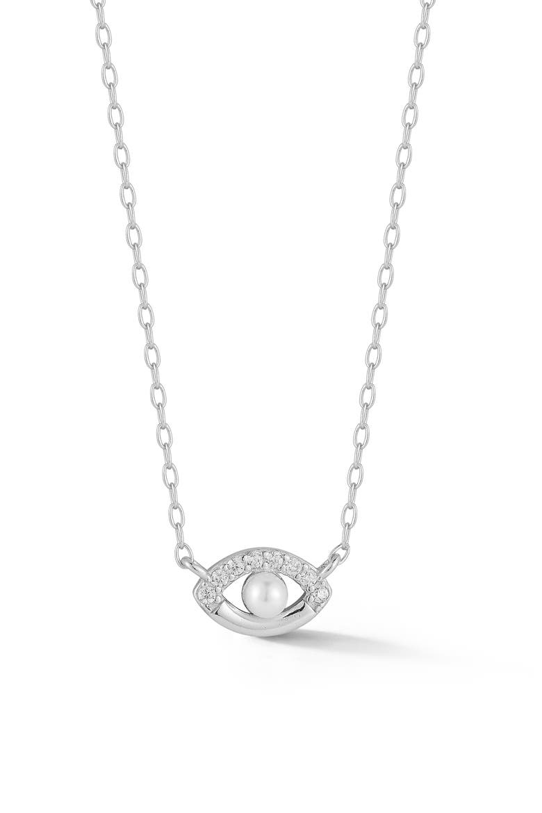 Evil Eye Pendant Necklace, Main, color, SILVER