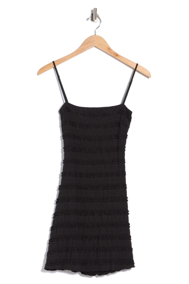 Sylvana Textured Minidress, Main, color, BLACK