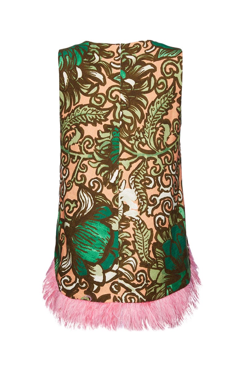 La DoubleJ La Scala Top With Feathers Anemone Pink Olive, Alternate, color, Anemone Pink Olive