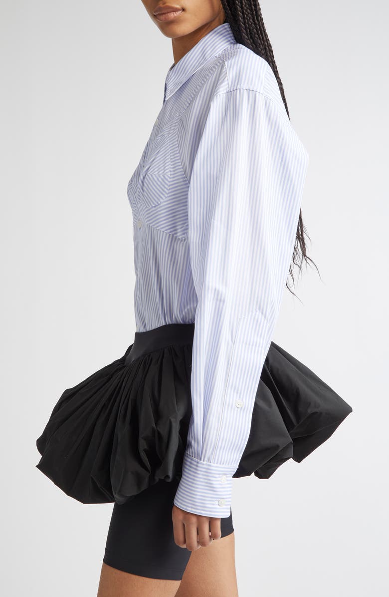 Vaquera Bra Stripe Cotton Poplin Button-Up Shirt, Alternate, color,