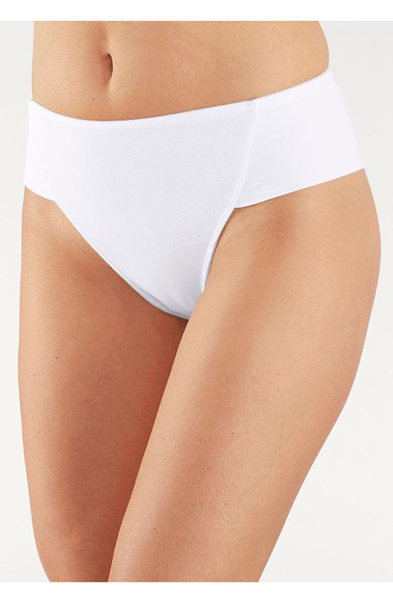 LASCANA 3 Pk Control Thongs, Alternate, color, Tan & Black & White