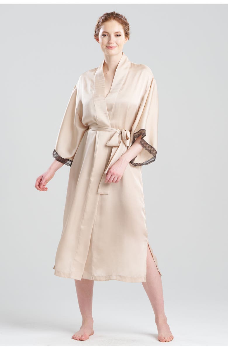 Natori Ashley Icon Robe with Lace, Main, color, Cream