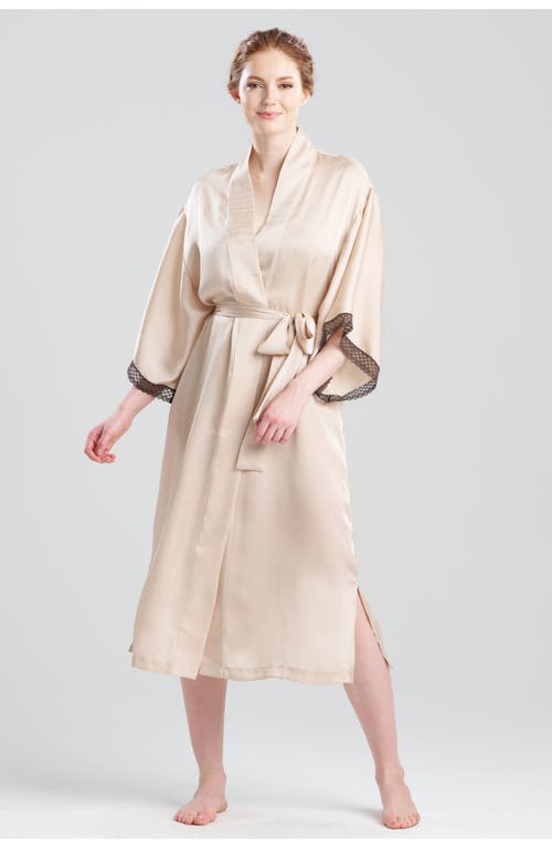Natori Ashley Icon Robe With Lace In Neutral