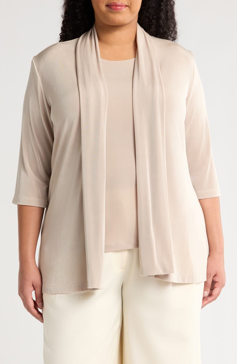 Vikki Vi Stretch Knit Open Front Jacket, Main, color,