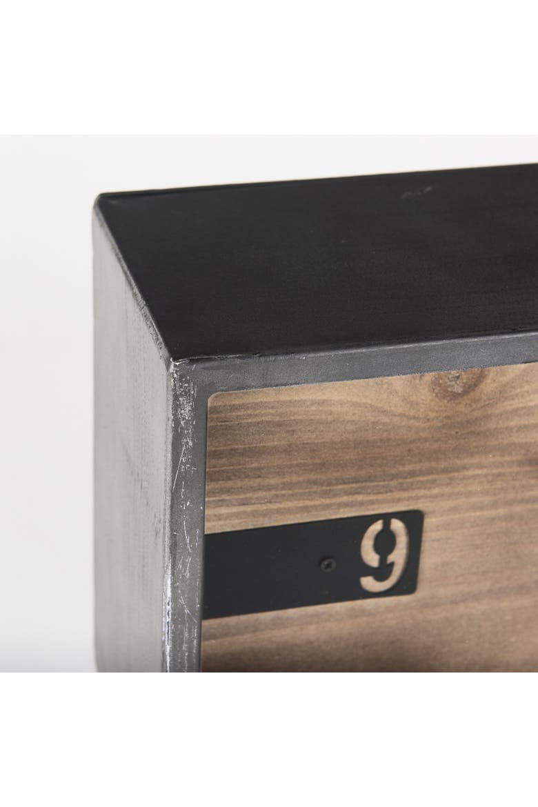Harvey Metal and Wood Rectangular Table Clock, Alternate, color, Black