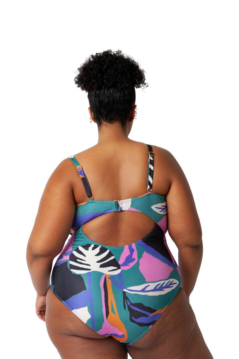 Bella One-Piece Swimsuit, Alternate, color, Lush