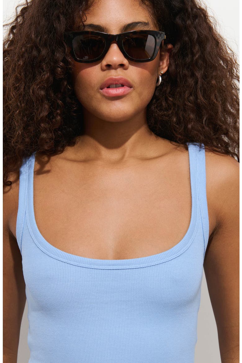 365 Stretch Cotton Rib Tank, Alternate, color, BEL AIR BLUE