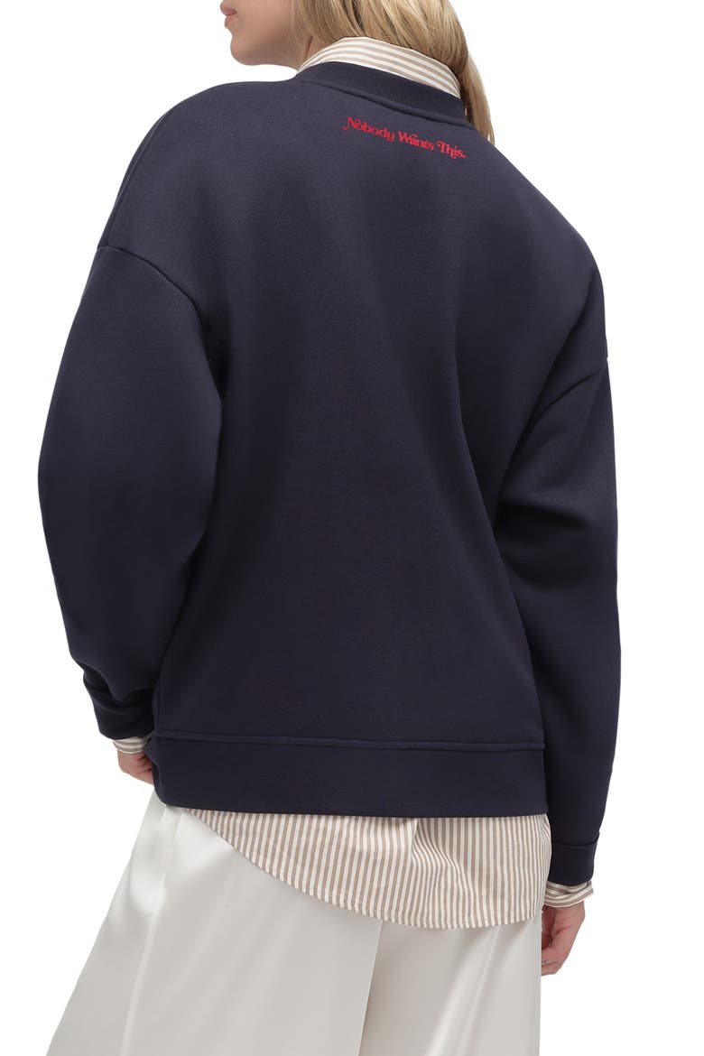 x 'Nobody Wants This' Hot Rabbi Crewneck Sweatshirt, Alternate, color, NAVY