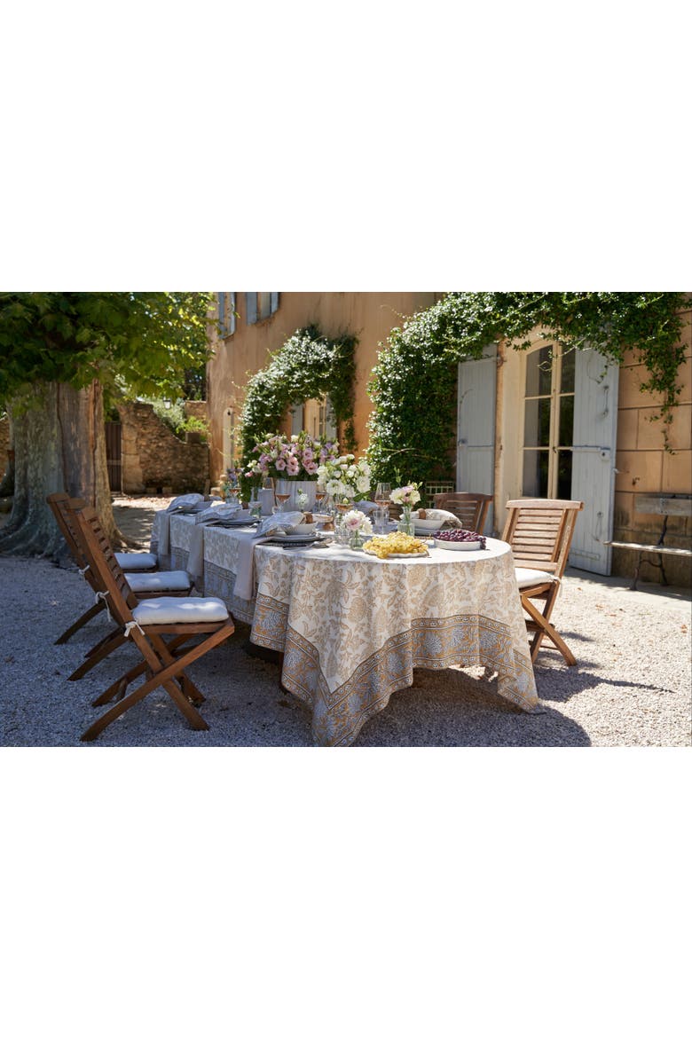 Chloe Tablecloth, Alternate, color, Blue, Brown 59" x 86"