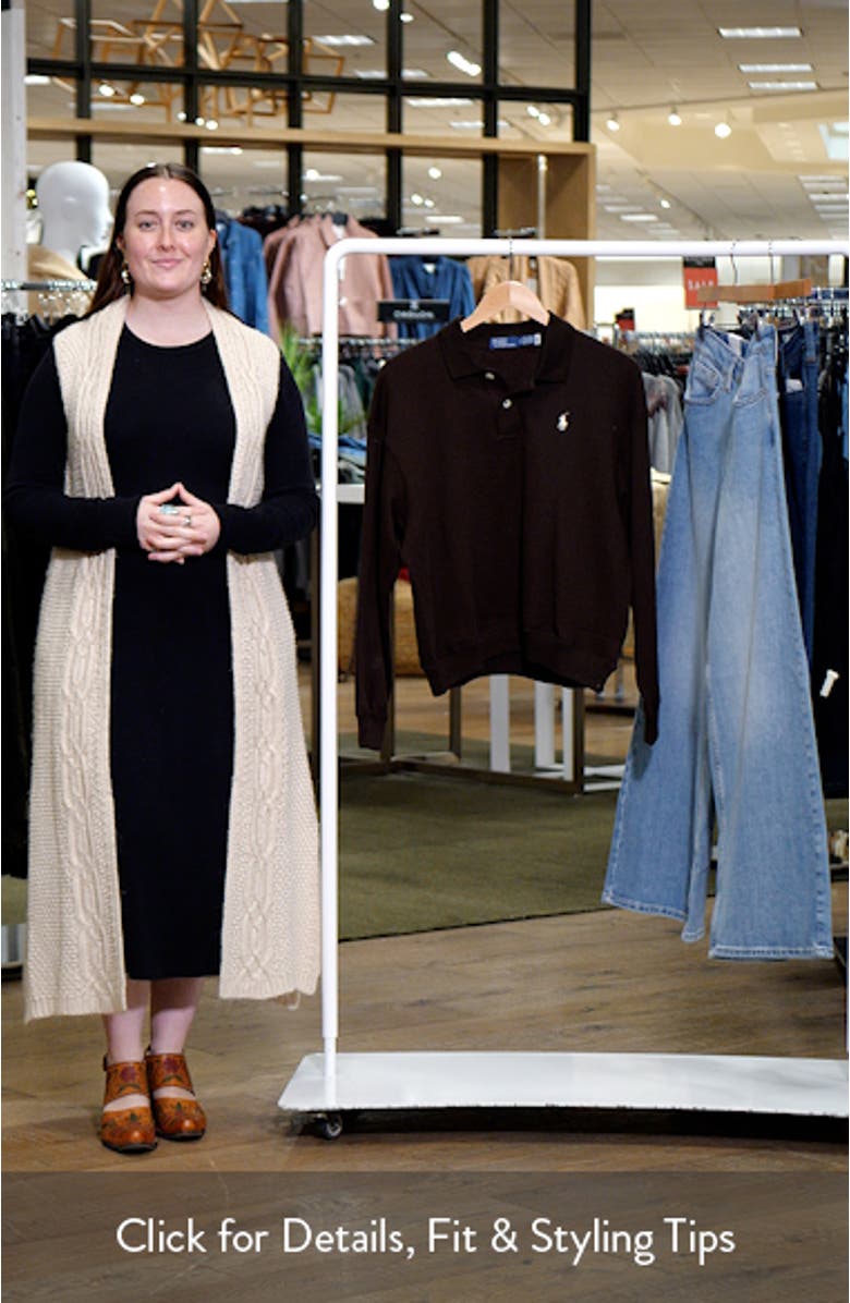 Cotton Blend Fleece Polo Sweatshirt, sales video thumbnail