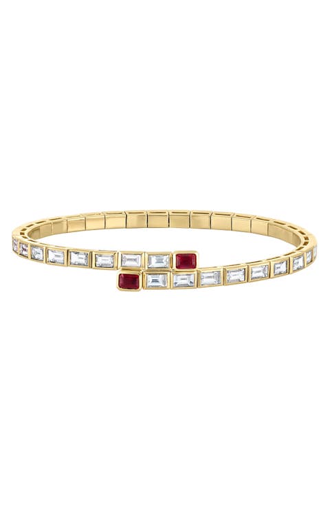 El Mar Ruby & Diamond Flex Bangle Bracelet